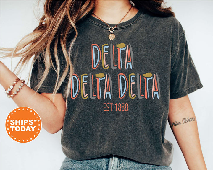 Delta Delta Delta Olivia Sorority T-Shirt | Tri Delta Comfort Colors Shirt | Sorority Gifts | Big Little Reveal | Sorority Apparel _ 5543g