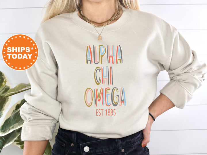 Alpha Chi Omega Olivia Sorority Sweatshirt | ACHIO Trendy Sweatshirt | Alpha Chi Sorority Apparel | Big Little Gift | Sorority Gifts