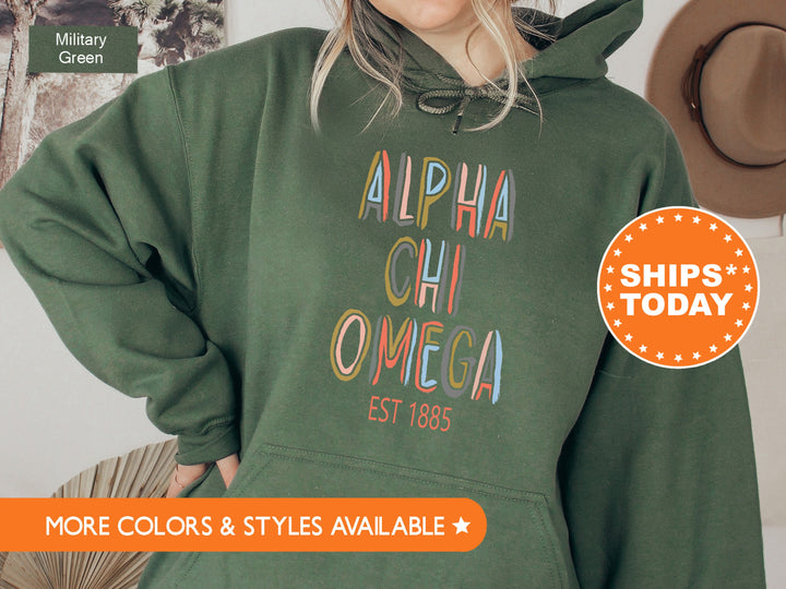 Alpha Chi Omega Olivia Sorority Sweatshirt | ACHIO Trendy Sweatshirt | Alpha Chi Sorority Apparel | Big Little Gift | Sorority Gifts