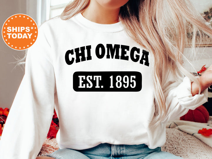 Chi Omega Athletic Year Sorority Sweatshirt | Chi O Merch | XO Initiation Gift | Sorority Reveal | Big Little Gift | Greek Apparel _ 5035g