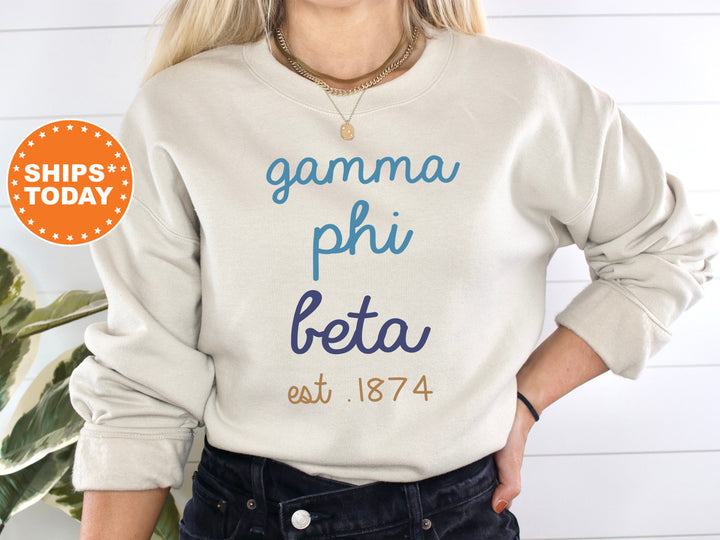 Gamma Phi Beta The Blues Sorority Sweatshirt | Gamma Phi Beta Sweatshirt | Gamma Phi Sorority Hoodie | Big Little Sorority Gift _ 8282g