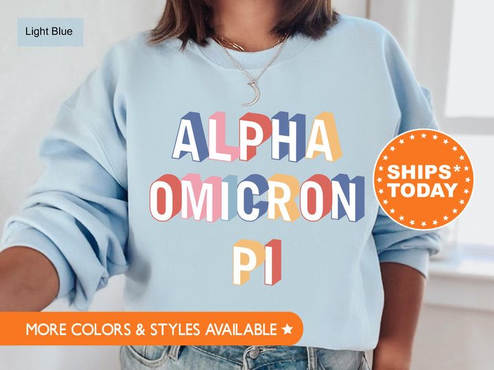 Alpha Omicron Pi Loud Box Sorority Sweatshirt | Alpha O Retro Sweatshirt | Sorority Gift | AOPI Sorority Apparel | Big Little Reveal _ 5563g