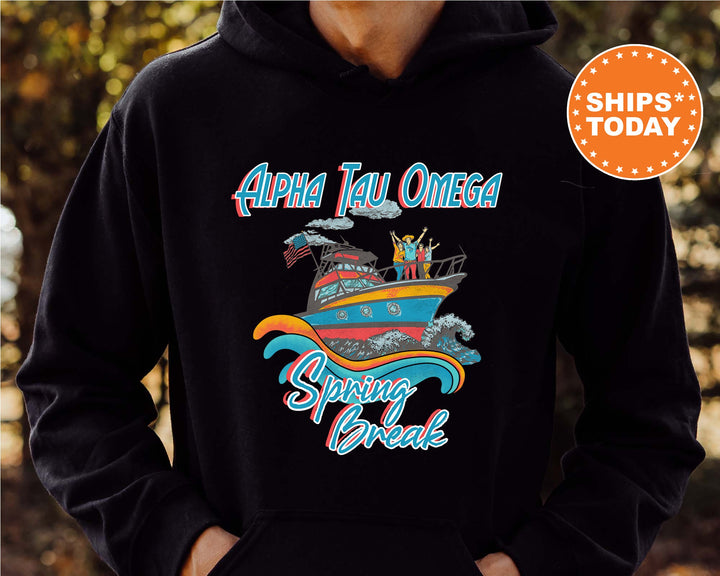Alpha Tau Omega Boating Spring Break Fraternity Sweatshirt | ATO Crewneck Sweatshirt | Fraternity Hoodie | College Apparel _ 6792g
