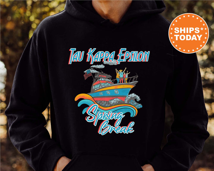 Tau Kappa Epsilon Boating Spring Break Fraternity Sweatshirt | TKE Crewneck Sweatshirt | TEKE Fraternity Hoodie | College Apparel _ 6816g