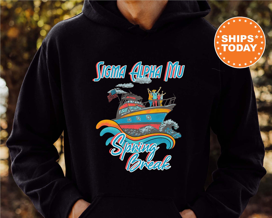 Sigma Alpha Mu Boating Spring Break Fraternity Sweatshirt | Sammy Crewneck Sweatshirt | Fraternity Hoodie | College Apparel _ 6810g