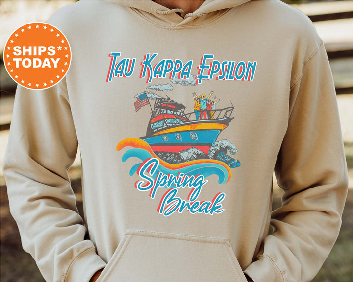 Tau Kappa Epsilon Boating Spring Break Fraternity Sweatshirt | TKE Crewneck Sweatshirt | TEKE Fraternity Hoodie | College Apparel _ 6816g