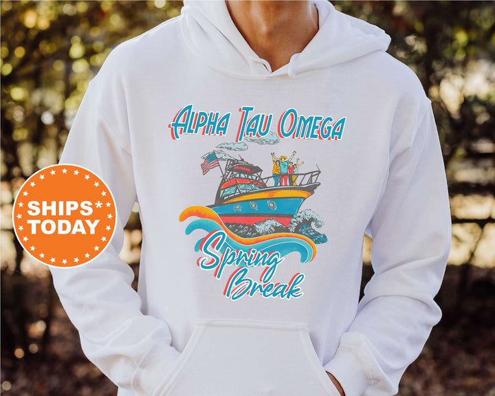 Alpha Tau Omega Boating Spring Break Fraternity Sweatshirt | ATO Crewneck Sweatshirt | Fraternity Hoodie | College Apparel _ 6792g