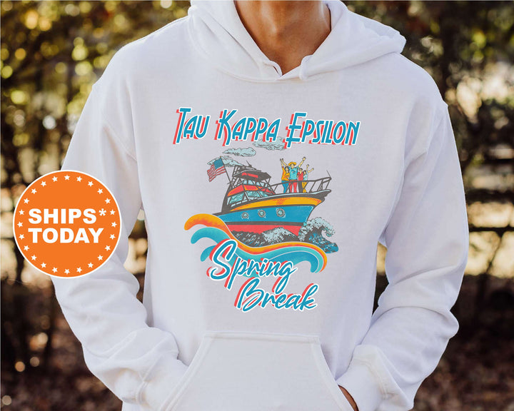 Tau Kappa Epsilon Boating Spring Break Fraternity Sweatshirt | TKE Crewneck Sweatshirt | TEKE Fraternity Hoodie | College Apparel _ 6816g