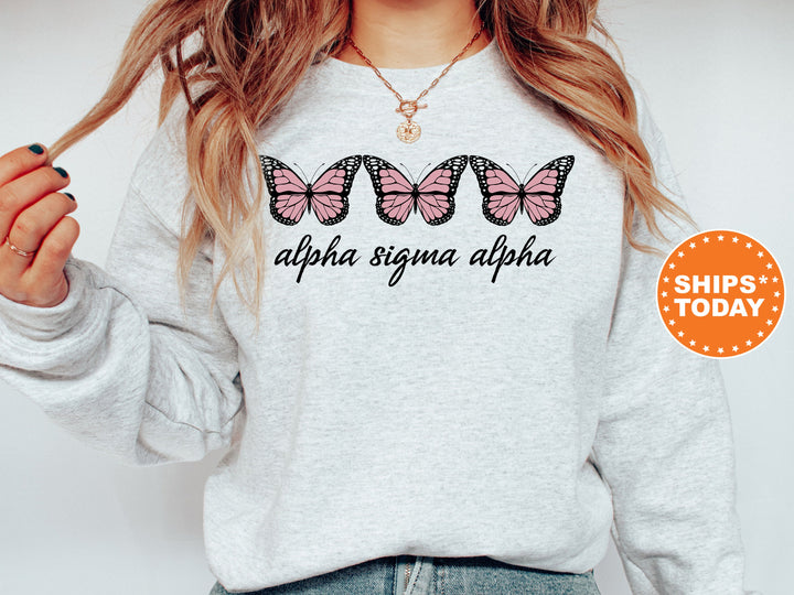 Alpha Sigma Alpha Blooming Butterfly Sorority Sweatshirt | ASA Butterfly Sweatshirt | Big Little Reveal | Trendy Sorority Hoodie