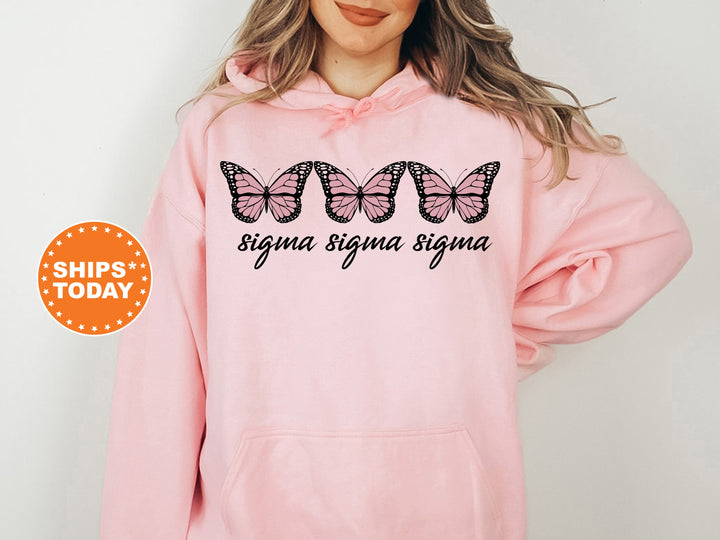 Sigma Sigma Sigma Blooming Butterfly Sorority Sweatshirt | Tri Sigma Hoodie | Sorority Gift | Big Little Reveal | Trendy Sweatshirt