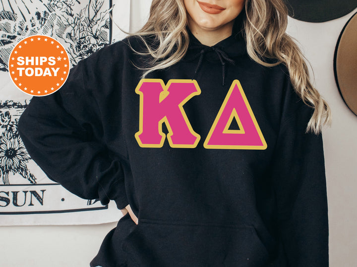 Kappa Delta Pink and Gold Sorority Sweatshirt | Kappa Delta Sweatshirt | KD Greek Letters | Kappa Delta Hoodie | Big Little Gift