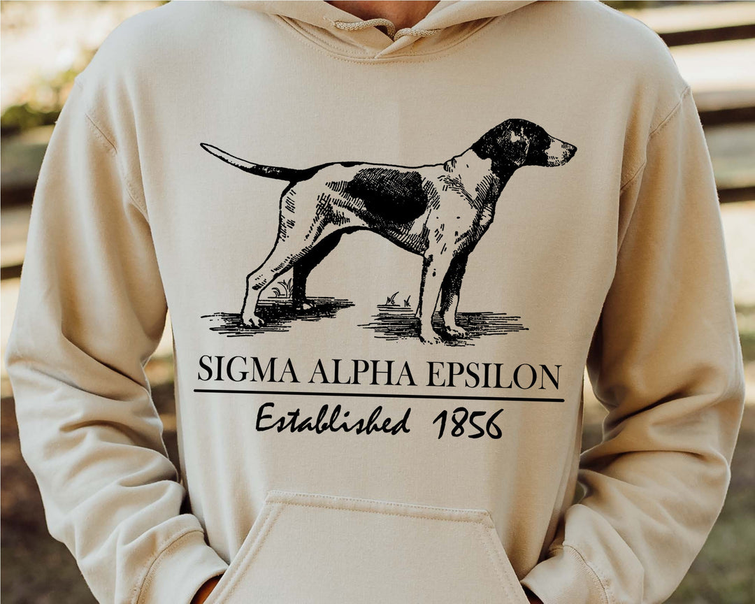 Sigma Alpha Epsilon Pointer Fraternity Sweatshirt | SAE Greek Apparel | Fraternity Hoodie | SAE Alumna Sweatshirt | Fraternity Gift _ 6530g