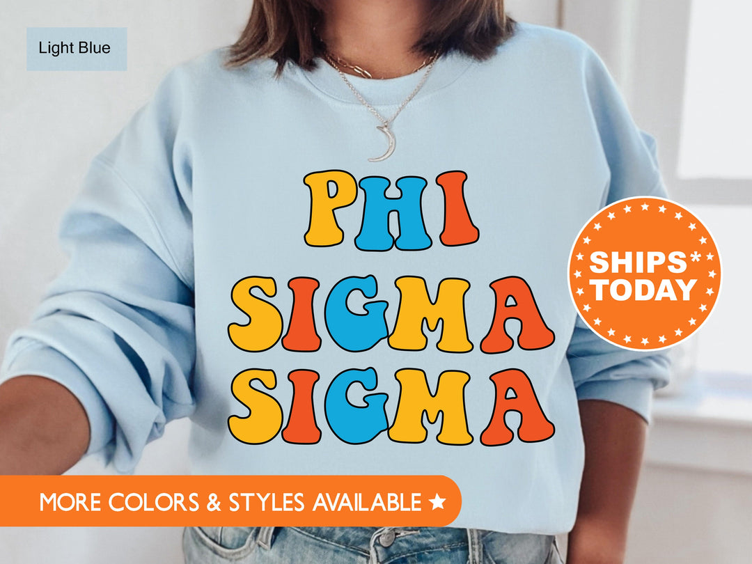 Phi Sigma Sigma Disco Retro Sorority Sweatshirt | Phi Sig Greek Apparel | Sorority Merch | Big Little Reveal | Sorority Hoodie _ 7507g