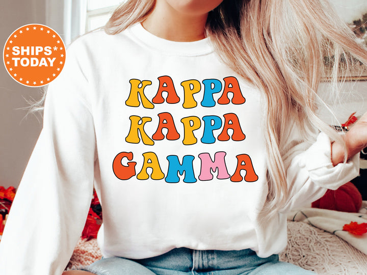 Kappa Kappa Gamma Disco Retro Sorority Sweatshirt | Kappa Sorority Hoodie | Sorority Merch | Big Little Reveal Gift | KKG Bid Day _ 7505g