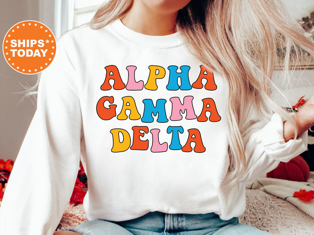 Alpha Gamma Delta  Disco Retro Sorority Sweatshirt | Alpha Gam Hoodie | Retro Sweatshirt | AGD Greek Apparel | Big Little Reveal | _ 7491g