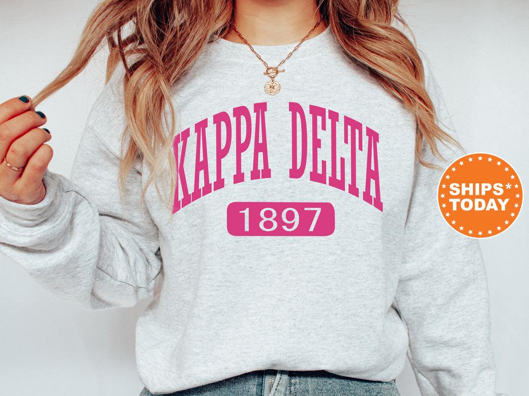 Kappa Delta Pink Baseball Sorority Sweatshirt | Kappa Delta Merch | Kappa Delta Sweatshirt | Kay Dee Big Little Gift | Greek Apparel