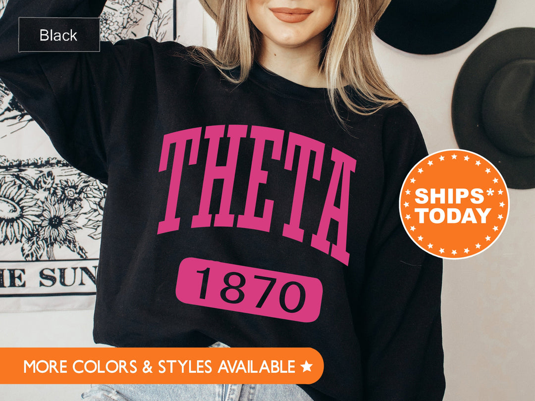 Kappa Alpha Theta Pink Baseball Sorority Sweatshirt | Kappa Alpha Theta Hoodie | Theta Sorority Merch | Big Little Reveal Gift
