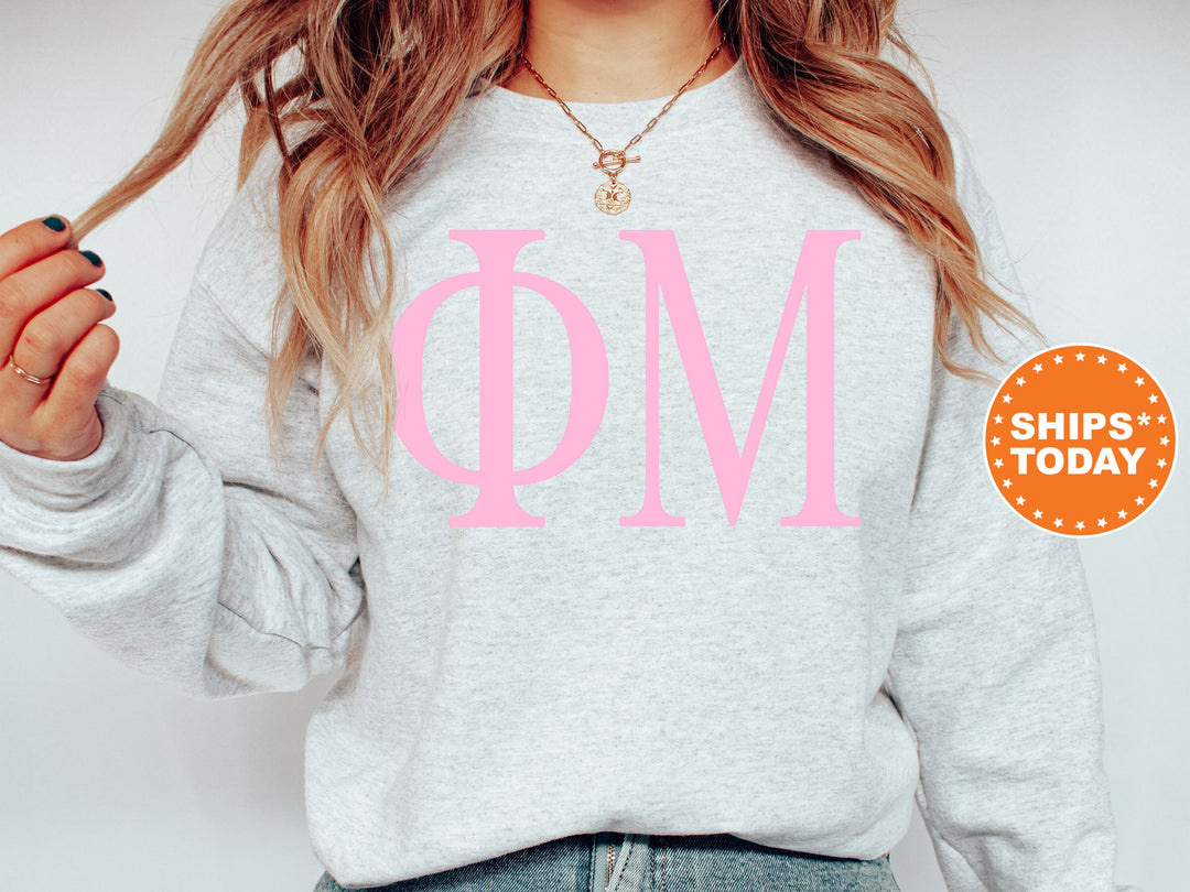 Phi Mu Just the Letters Sorority Sweatshirt | Phi Mu Greek Letters | Phi Mu Sorority Letters | Big Little Reveal | Greek Apparel _ 5148g