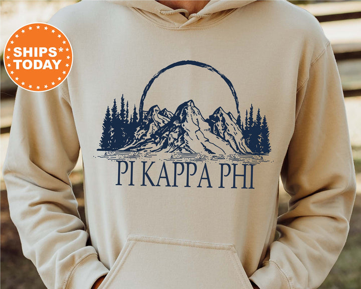 Pi Kappa Phi Epic Mountains Fraternity Sweatshirt | Pi Kapp Hoodie | Fraternity Gift | Custom Greek Apparel | College Sweatshirt _ 6221g