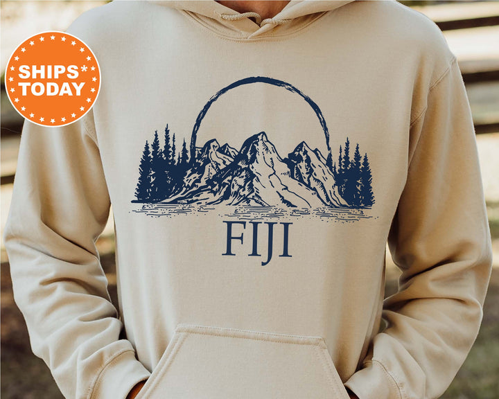FIJI Epic Mountains Fraternity Sweatshirt | FIJI Hoodie | Phi Gamma Delta Sweatshirt | Custom Greek Apparel | College Apparel _ 6212g