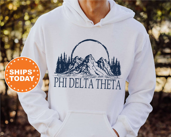 Phi Delta Theta Epic Mountains Fraternity Sweatshirt | Phi Delt Hoodie | Fraternity Gift | Custom Greek Apparel | College Sweatshirt _ 6216g