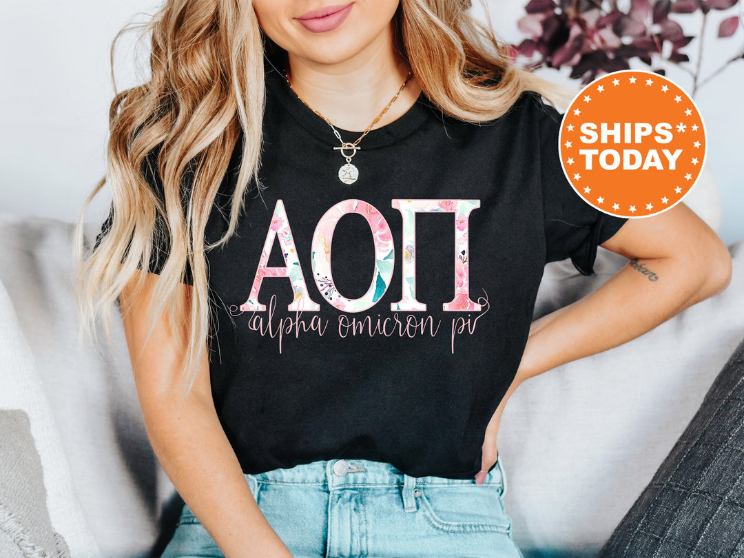 Alpha Omicron Pi Simply Paisley Sorority T-Shirt | Alpha O Comfort Colors Shirt | Greek Letters Tees | Sorority Letters | Big Little Gift _ 5160g
