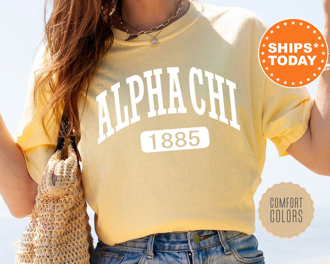 Alpha Chi Omega Athletic Comfort Colors Sorority T-Shirt | Alpha Chi Comfort Colors Oversized Shirt | Big Little Sorority TShirt
