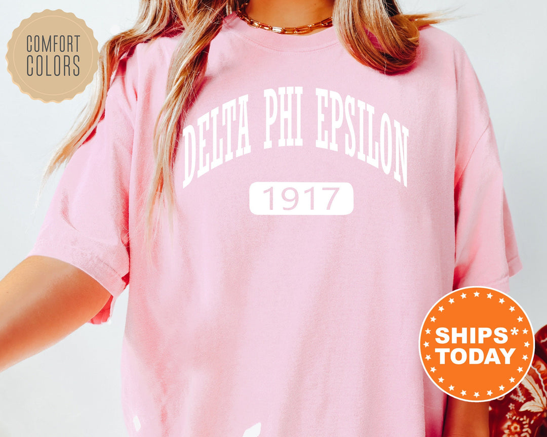Delta Phi Epsilon Athletic Comfort Colors Sorority T-Shirt | DPHIE Comfort Colors Oversized Shirt | Big Little Shirt | Sorority Gift 7318g