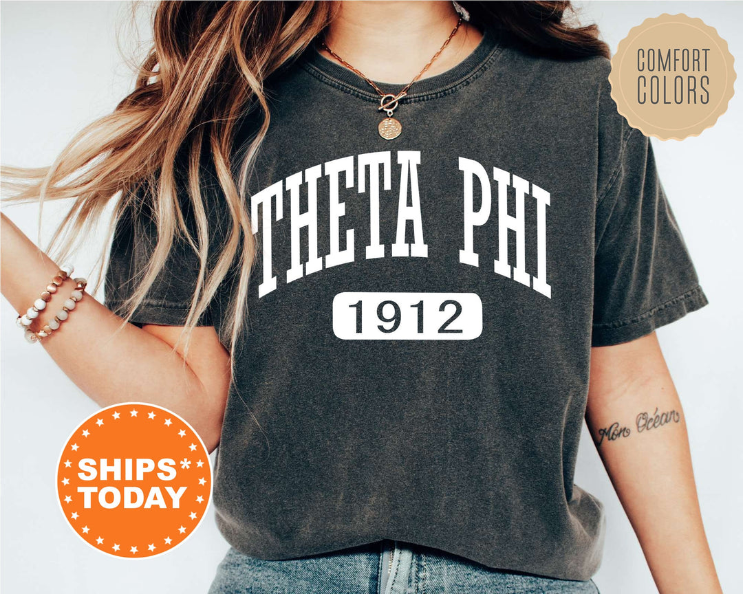 Theta Phi Alpha Athletic Comfort Colors Sorority T-Shirt | Theta Phi Comfort Colors Oversized Shirt | Big Little Sorority TShirt 7330g