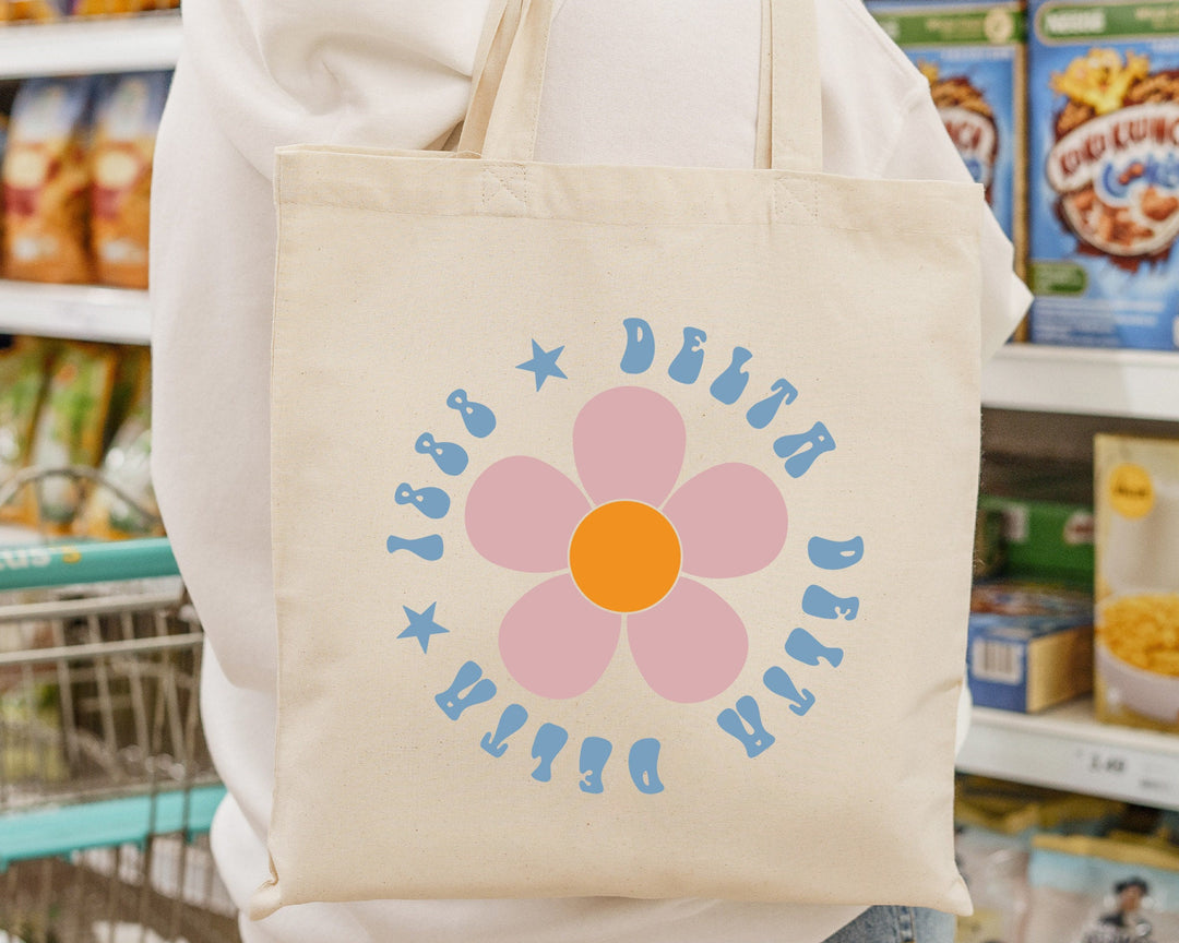 Delta Delta Delta Petal Print Sorority Tote Bag | Tri Delta Tote Bag | Sorority Merch | Big Little Gifts | Trendy Sorority Bag _ 15063g
