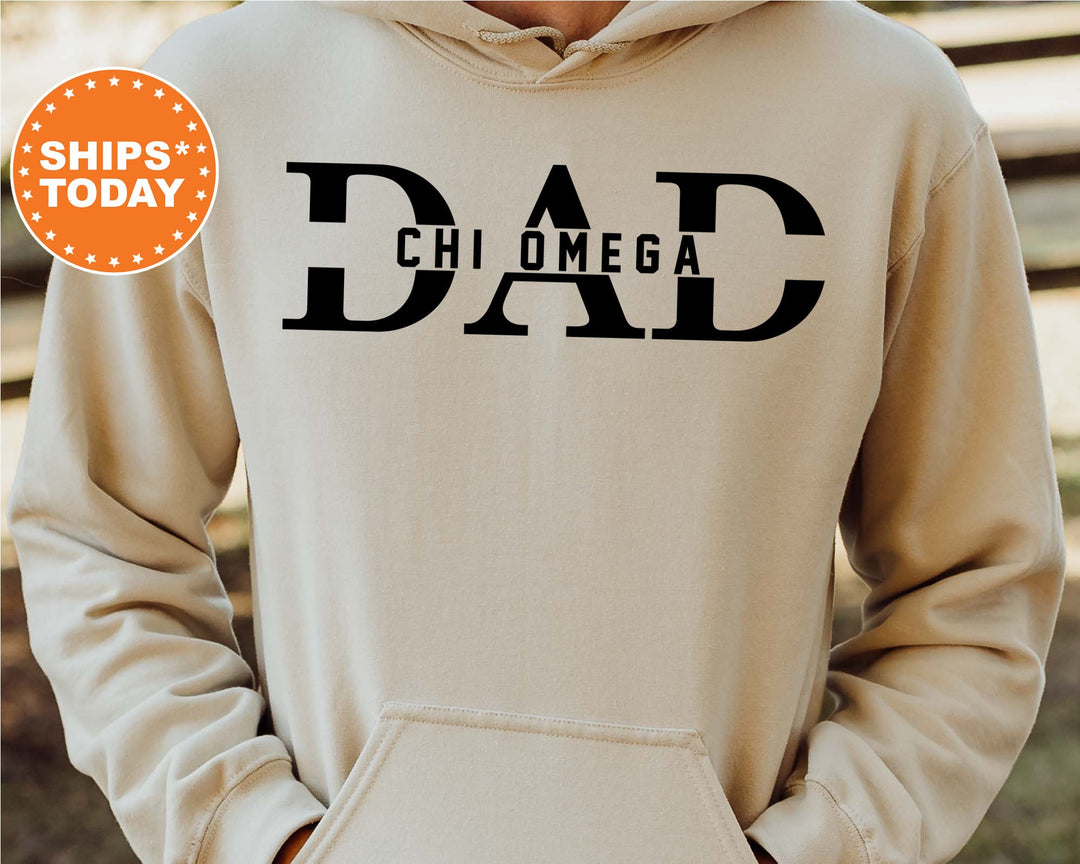 Chi Omega Proud Dad Sorority Sweatshirt | Chi Omega Dad Hoodie | Greek Apparel | Chi O Sorority Dad Sweatshirt | Gift For Dad _ 8043g