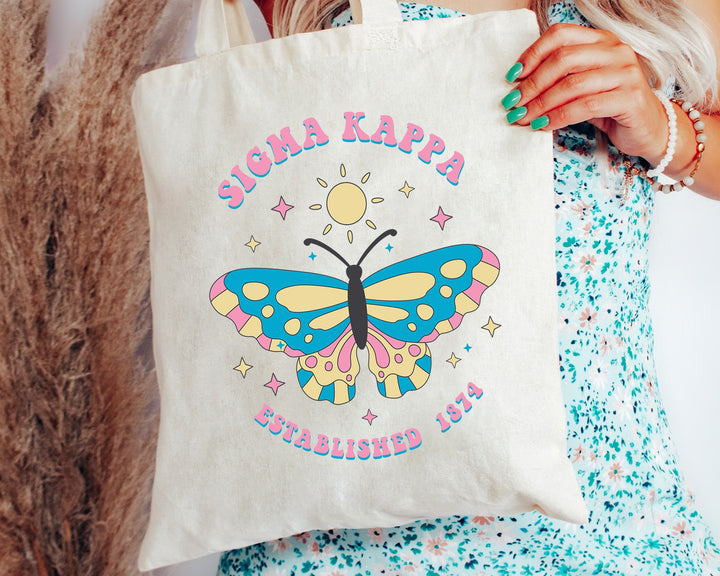 Sigma Kappa Twinklewings Sorority Tote Bag | Sigma Kappa College Sorority Bag | Sig Kap Tote Bag | Sorority Gifts | Beach Bag _ 15179g