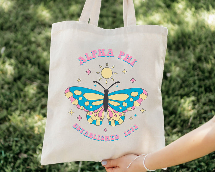 Alpha Phi Twinklewings Sorority Tote Bag | AEPHI College Sorority Bag | AEPHI Tote Bag | Sorority Gift | Sorority Beach Bag_ 15162g