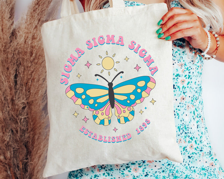 Sigma Sigma Sigma Twinklewings Sorority Tote Bag | Tri Sigma College Sorority Bag | Sorority Tote Bag | Sorority Gifts | Beach Bag _ 15180g