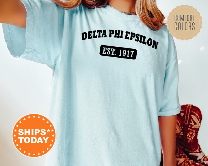 Delta Phi Epsilon Athletic Year Sorority T-Shirt | DPHIE Comfort Colors Shirt | Big Little Shirt | Sorority Gifts | Greek Apparel _ 5038g