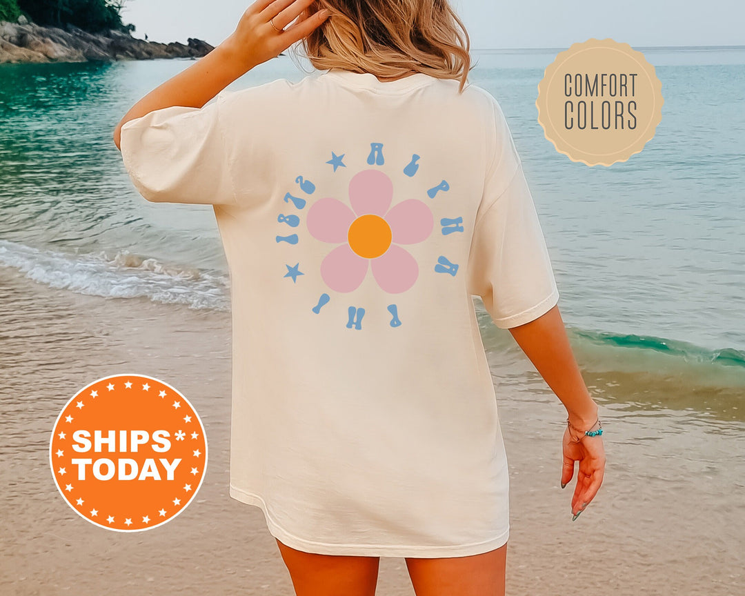 Alpha Phi Petal Print Sorority T-Shirt | APHI Oversized Shirt | Big Little Reveal | Bid Day | Comfort Colors Shirt _ 12540g