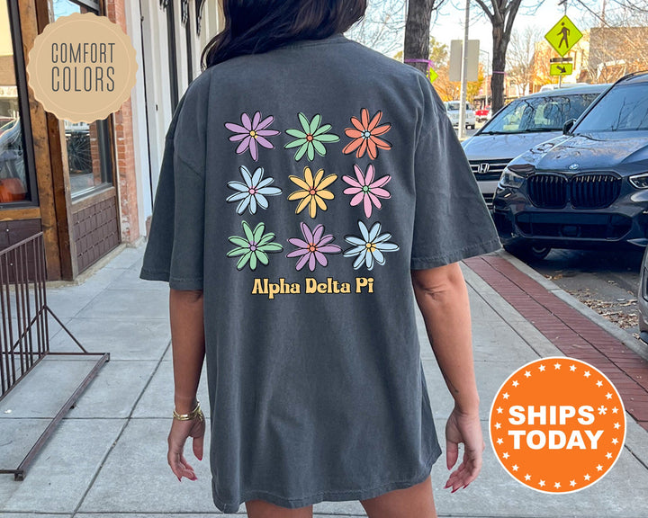 Alpha Delta Pi Flower Fashion Sorority T-Shirt | ADPI Shirt | ADPI Oversized Sorority Shirt | Comfort Colors Shirt _ 13763g