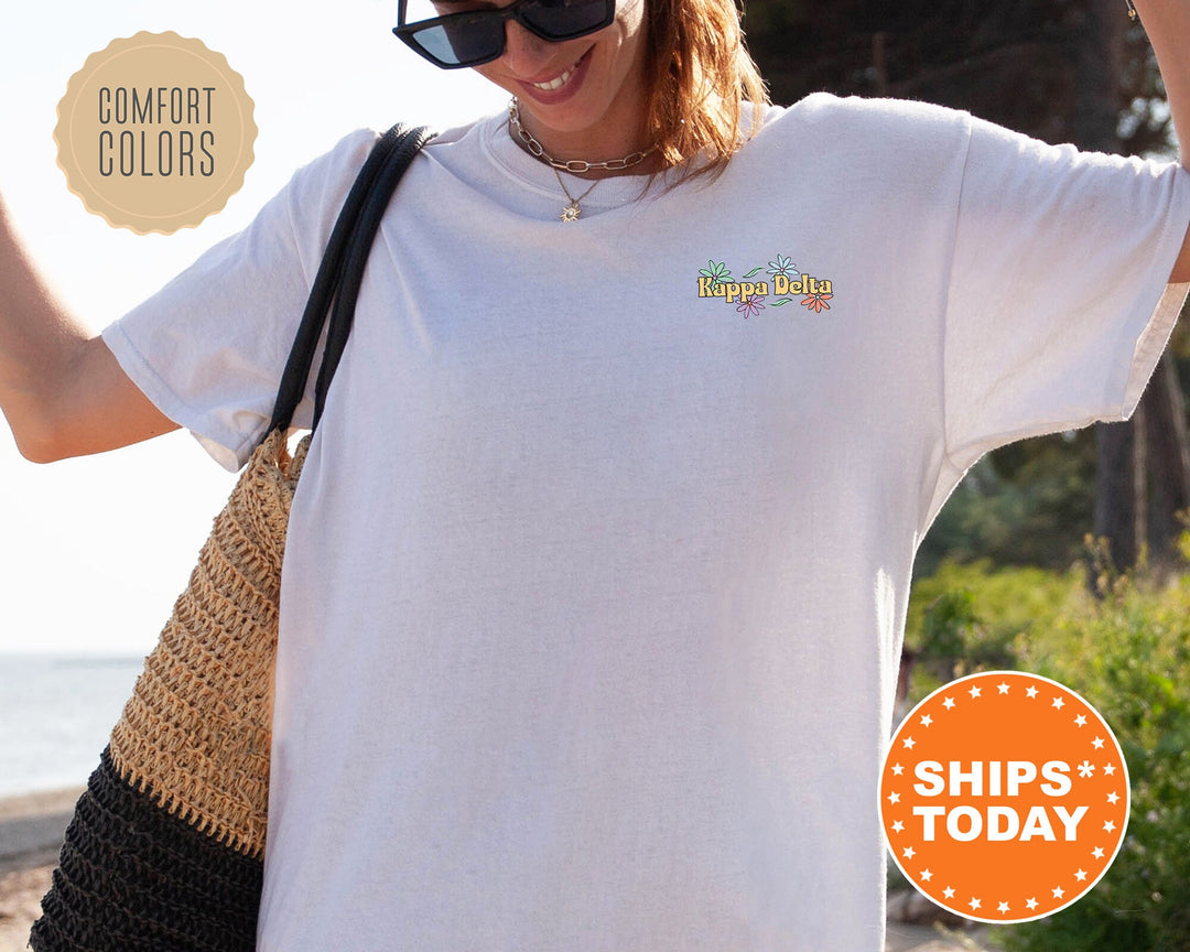Kappa Delta Flower Fashion Sorority T-Shirt | Kay Dee Shirt | Oversized Sorority Shirt | Comfort Colors Shirt _ 13778g