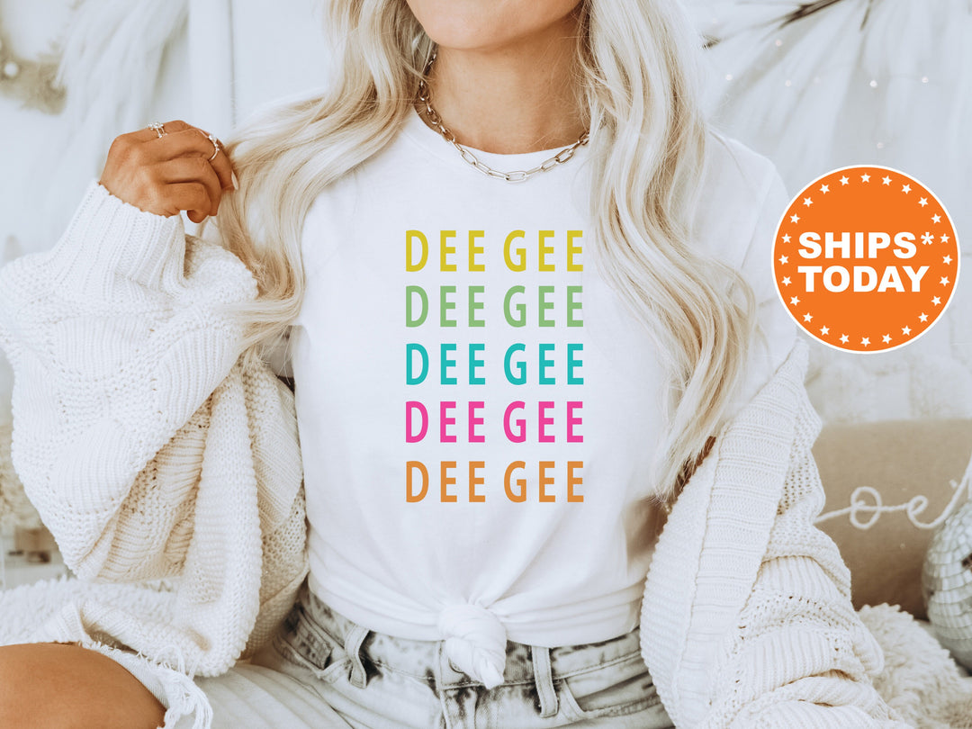 Delta Gamma Modern Colors Sorority T-Shirt | Dee Gee Sorority Apparel | Big Little Reveal | Sorority Gift | Comfort Colors Shirt _ 5846g