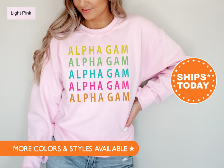 Alpha Gamma Delta Modern Colors Sorority Sweatshirt | Alpha Gamma Delta Sweatshirt | Alpha Gam Hoodie | Sorority Gifts  | Big Little _ 5838g