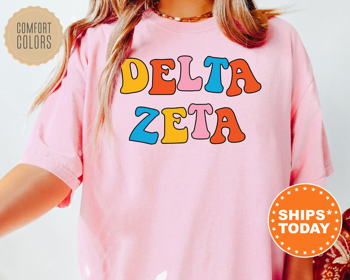 Delta Zeta Disco Retro Sorority T-Shirt | Dee Zee Greek Shirt | Big Little Sorority Gift | Comfort Colors Retro Shirt _ 7501g