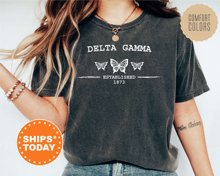 Delta Gamma Neutral Butterfly Sorority T-Shirt | Dee Gee Sorority Reveal | Sorority Gifts | Comfort Colors Shirt | Big Little Sorority _ 7525g