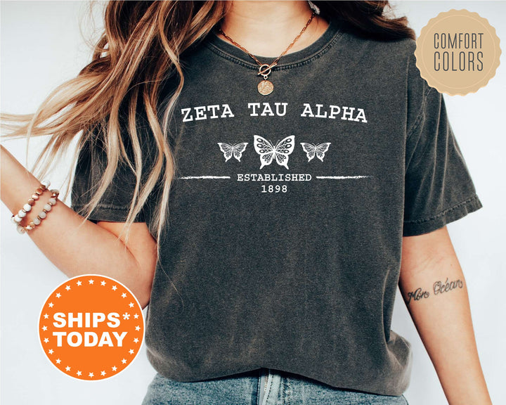 Zeta Tau Alpha Neutral Butterfly Sorority T-Shirt | ZETA Sorority Reveal | Sorority Gifts | Comfort Colors Shirt | Big Little Sorority _ 7539g