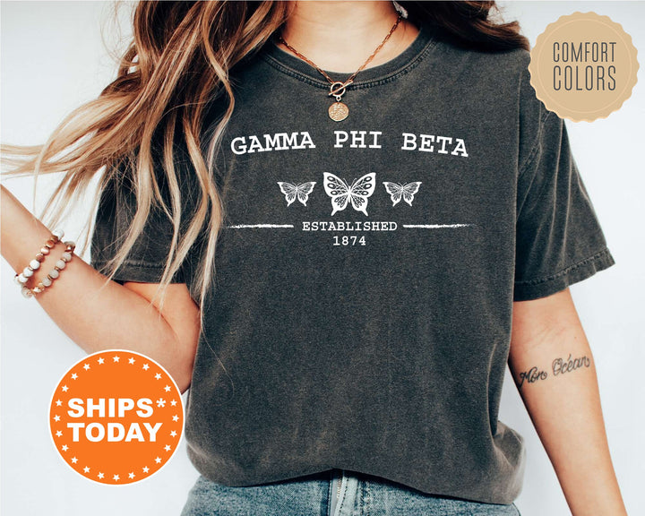Gamma Phi Beta Neutral Butterfly Sorority T-Shirt | Gamma Phi Sorority Reveal | Sorority Gifts | Comfort Colors Shirt | Big Little Sorority _ 7528g