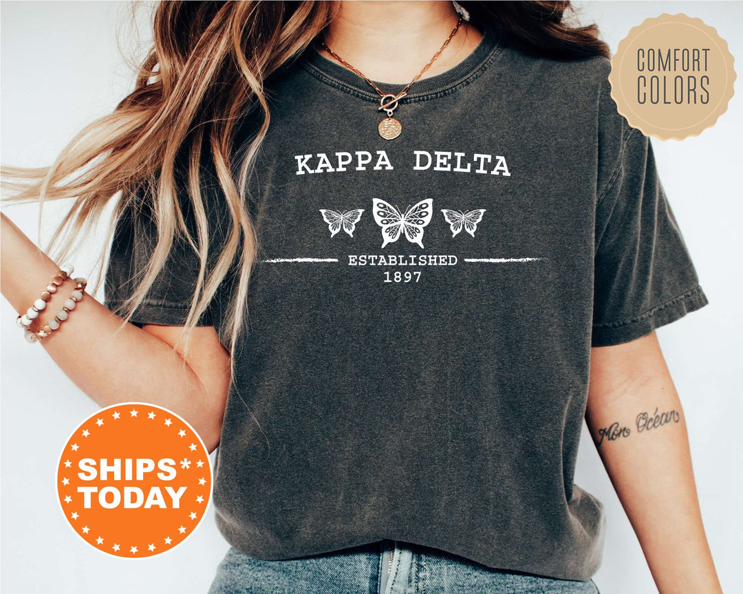 Kappa Delta Neutral Butterfly Sorority T-Shirt | Kay Dee Sorority Reveal | Sorority Gifts | Comfort Colors Shirt | Big Little Sorority _ 7530g