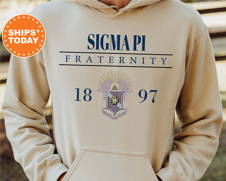 Sigma Pi Large Crest Fraternity Sweatshirt | Sigma Pi Hoodie | Sigma Pi Fraternity Crest Sweatshirt | Greek Apparel | Sigma Pi Gift