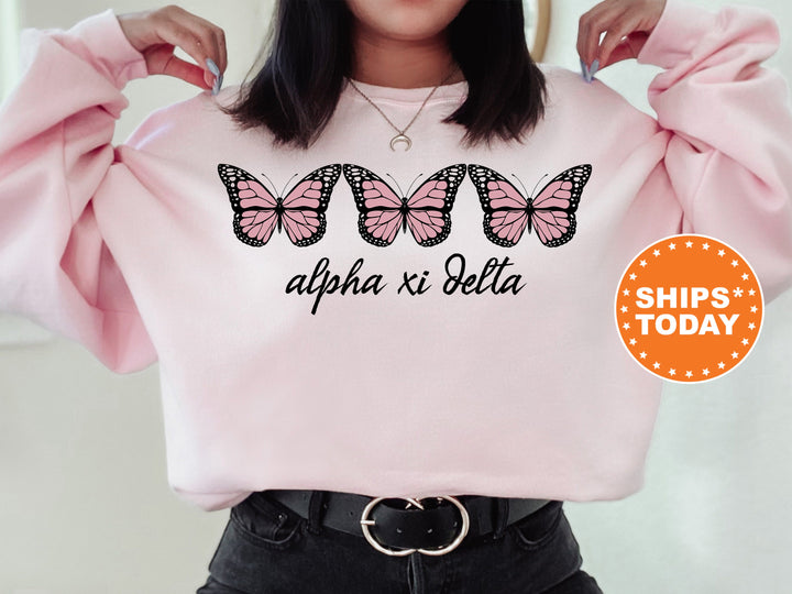 Alpha Xi Delta Blooming Butterfly Sorority Sweatshirt | Alpha Xi Hoodie | Sorority Merch | Big Little Reveal Gift | AXID Bid Day Basket 5320g