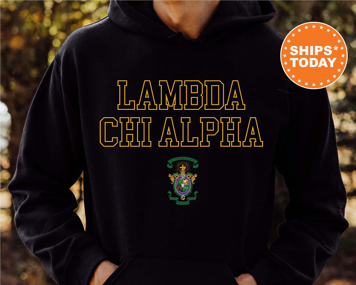 Lambda Chi Alpha Iconic Tag Fraternity Sweatshirt | Lambda Chi Hoodie | Greek Apparel | Bid Day Gift | Crewneck Sweatshirt _ 11003g
