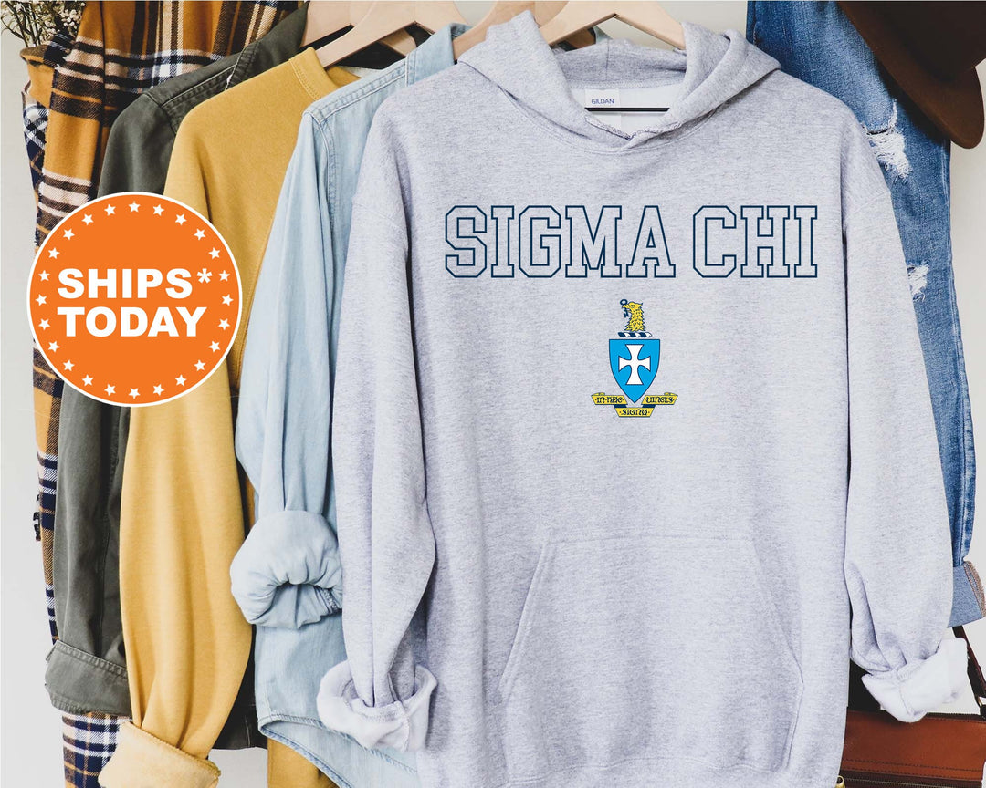 Sigma Chi Iconic Tag Fraternity Sweatshirt | Sigma Chi Hoodie | College Greek Apparel | Bid Day | Sigma Chi Crewneck Sweatshirt _ 11013g