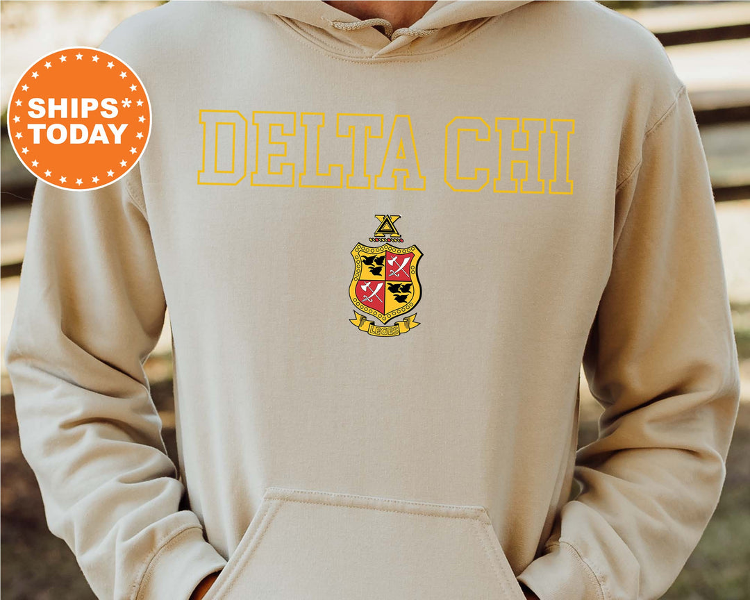 Delta Chi Iconic Tag Fraternity Sweatshirt | D-Chi Hoodie | College Greek Apparel | Bid Day Gift | D-Chi Crewneck Sweatshirt _ 10997g